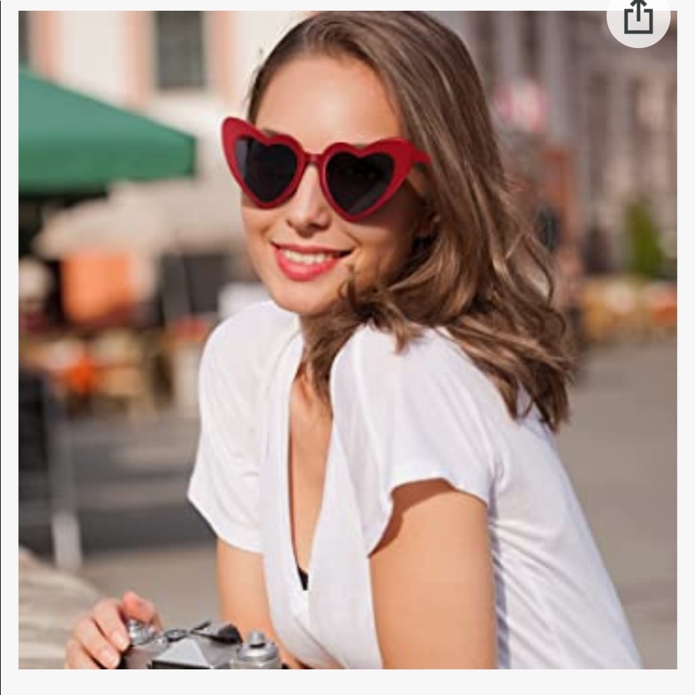 Red Heart Shaped Sunglasses